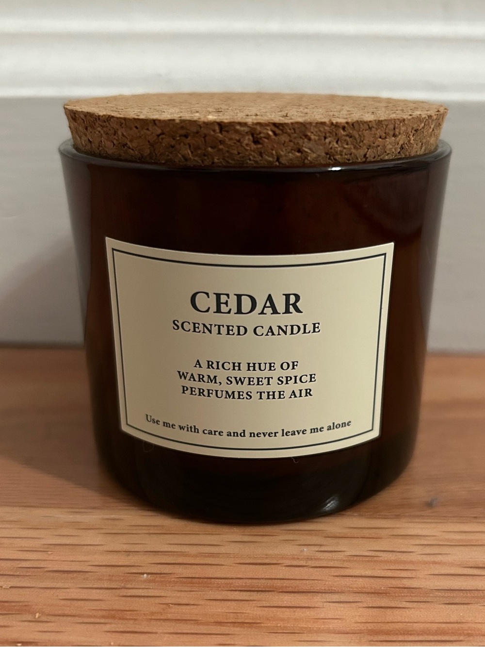 Cedar scented candle 1 wick
